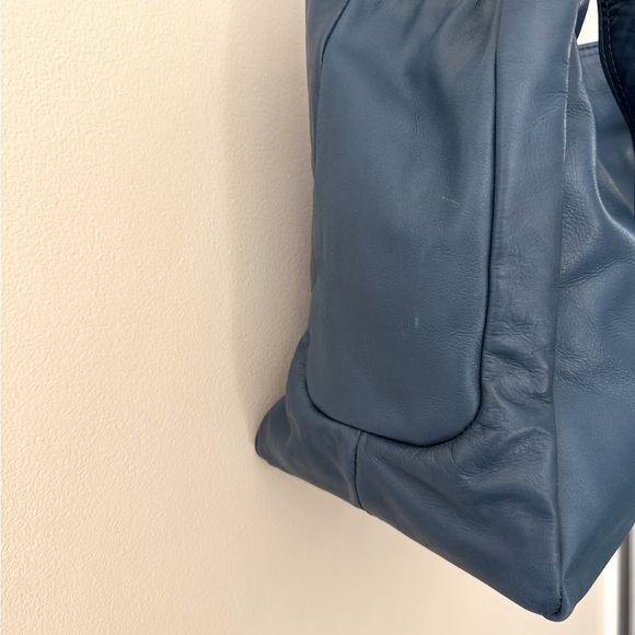 TANA & HIDE custom made handmade genuine leather handbag Blue Leather Tote Bag - Picture 2 of 7